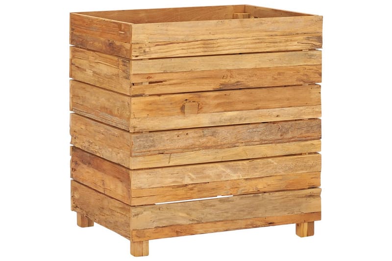 Høybed 50x40x55 cm resirkulert teak og stål - Blomsterkasser - Utepotter