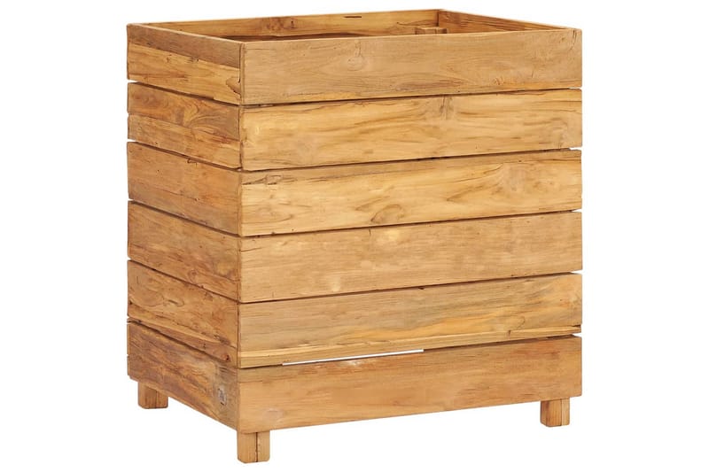 Høybed 50x40x55 cm resirkulert teak og stål - Blomsterkasser - Utepotter