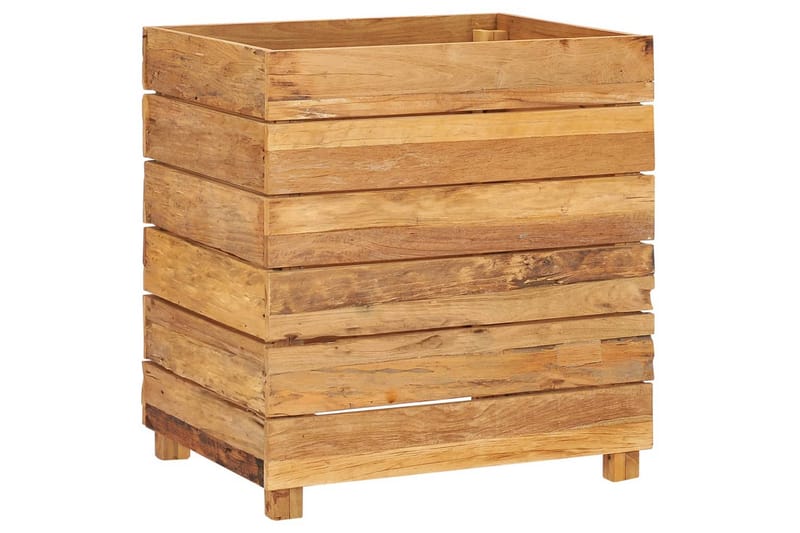Høybed 50x40x55 cm resirkulert teak og stål - Blomsterkasser - Utepotter