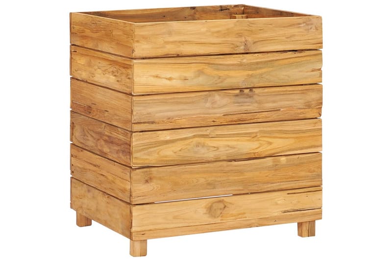 Høybed 50x40x55 cm resirkulert teak og stål - Blomsterkasser - Utepotter Høybed 50x40x55 cm resirkulert teak og stål - Blomsterkasser - Utepotter
