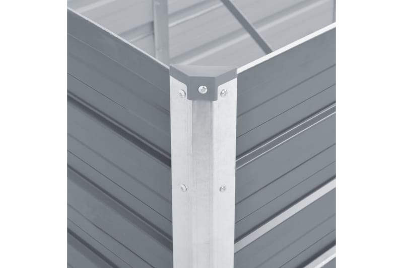 Høybed galvanisert stål 129x129x77 cm grå - Lilla|Grå - Utepotter - Blomsterkasser