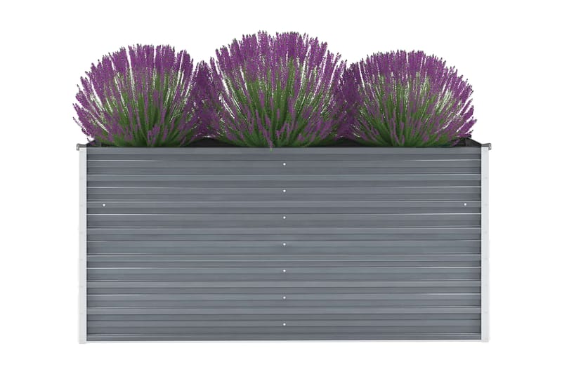 Høybed galvanisert stål 160x40x77 cm grå - Grå - Utepotter - Blomsterkasser