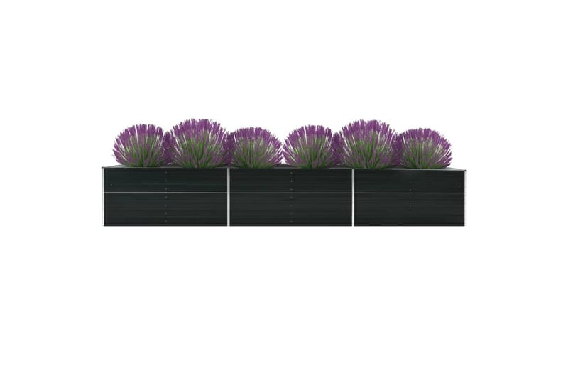 Høybed galvanisert stål 480x80x45 cm antrasitt - Blomsterkasser - Utepotter