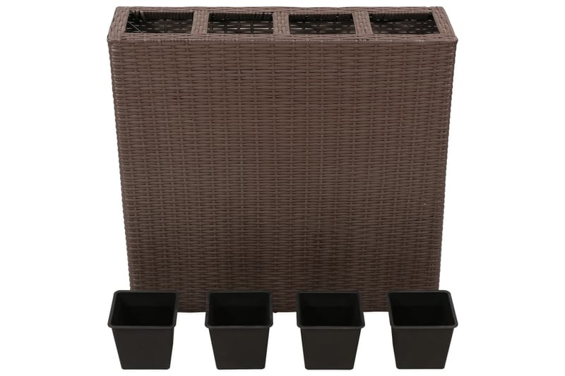 Høybed med 4 potter polyrotting brun - Brun - Utepotter - Blomsterkasser