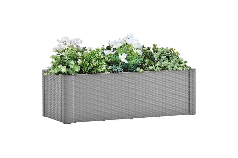 Høybed med selvvanningssystem grå 100x43x33 cm - Grå - Utepotter - Blomsterkasser