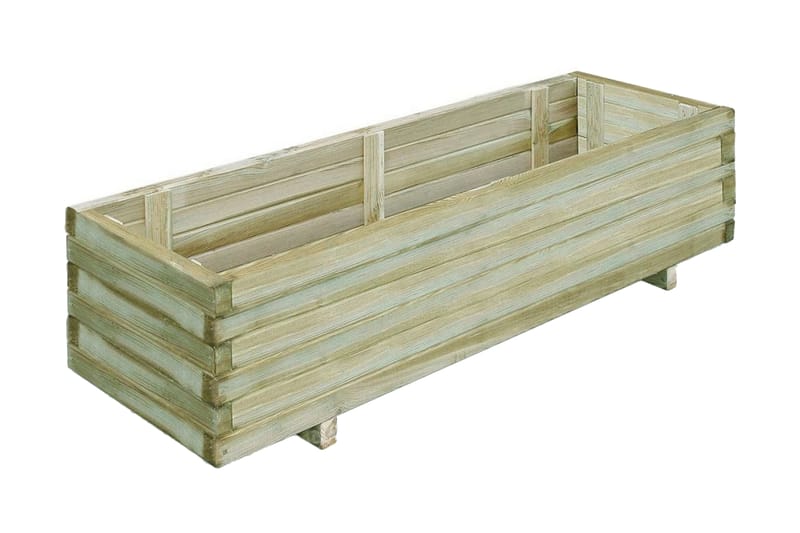 Høybed rektangulr 120x40x30 cm tre - Grønn - Blomsterkasser - Utepotter