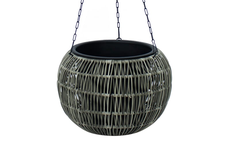 Hengende Krukke Wicker D32xH22 cm Grå - Interiør - Dekorasjon & innredningsdetaljer - Krukker - Utepotter