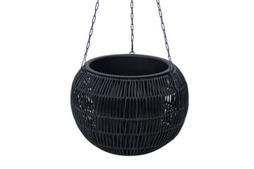 Hengende Krukke Wicker D32xH22 cm Svart - Interiør - Dekorasjon & innredningsdetaljer - Krukker - Utepotter