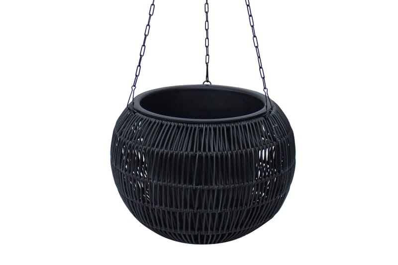 Hengende Krukke Wicker D32xH22 cm Svart - Interiør - Dekorasjon & innredningsdetaljer - Krukker - Utepotter