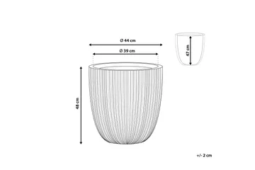 Krukke 44 x 44 x 48 cm beige CHIOS - Beige - Interiør - Dekorasjon & innredningsdetaljer - Krukker - Utepotter