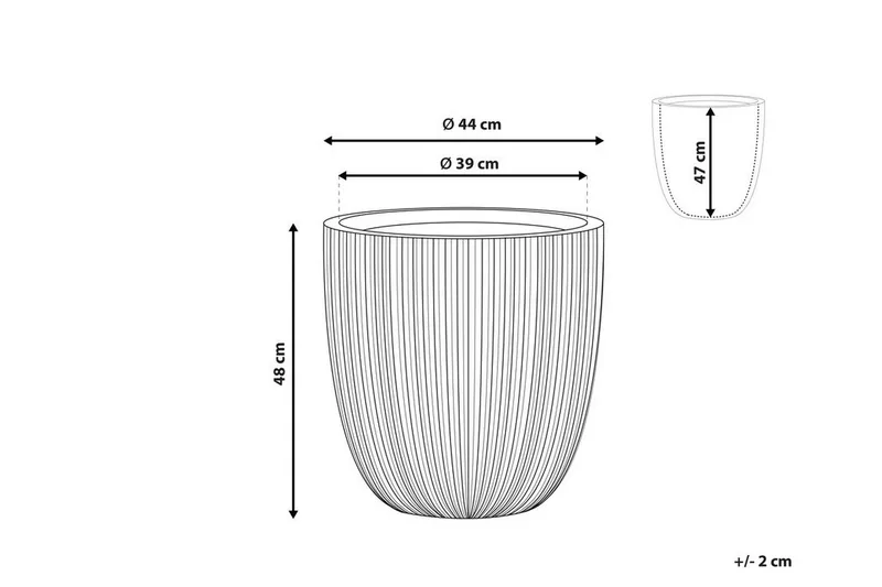 Krukke 44 x 44 x 48 cm grå CHIOS - Grå - Interiør - Dekorasjon & innredningsdetaljer - Krukker - Utepotter