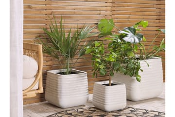 Krukke 50 x 50 x 49 cm Hvit PARIKIA - Hvit - Interiør - Dekorasjon & innredningsdetaljer - Krukker - Utepotter