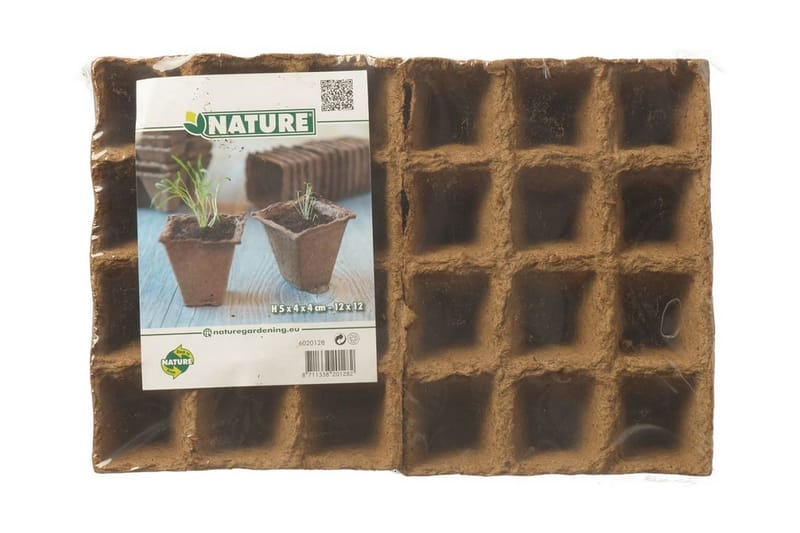 Nature Torvpotter 144 stk 4x4x5 cm 6020128 -   - Utepotter - Blomsterpotter