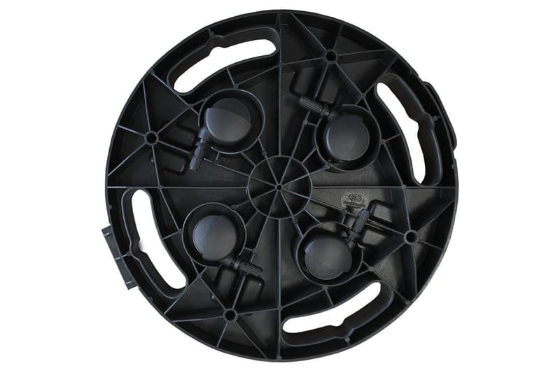 Plantetraller med hjul 30 cm diameter svart 170 kg - Svart - Utepotter - Blomsterkasser