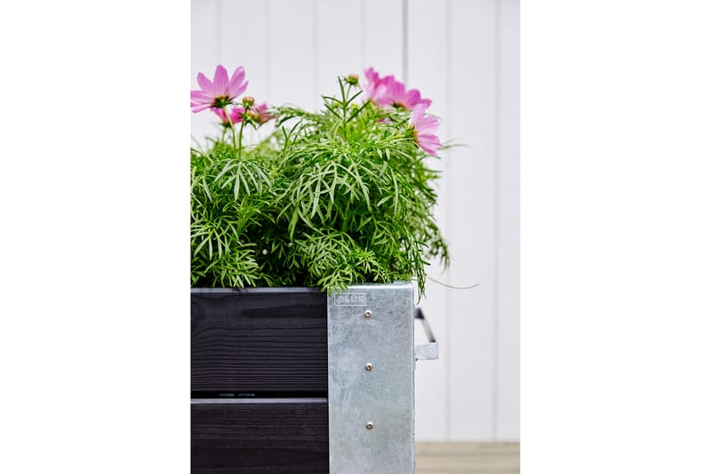 PLUS Cubic Blomsterkasser med Hjul 120x45 cm - Svart - Utepotter - Blomsterkasser
