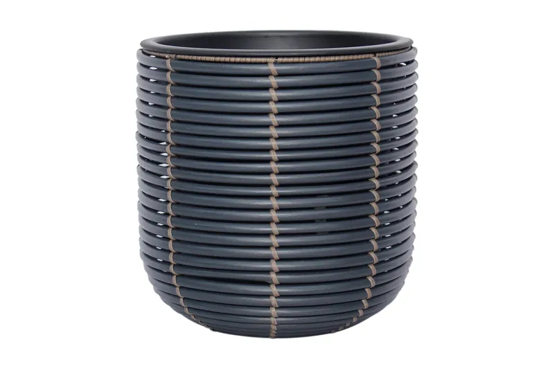 Wicker Blomsterkrukke D27xH28 cm Svart - Interiør - Dekorasjon & innredningsdetaljer - Krukker - Utepotter