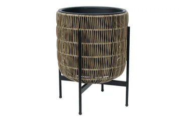 Wicker Blomsterkrukke på stativ 38x38xH49 cm Lysebrun - Interiør - Dekorasjon & innredningsdetaljer - Krukker - Utepotter