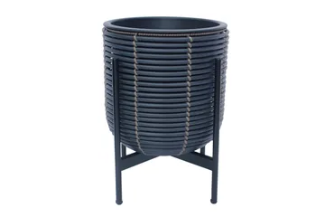 Wicker Blomsterkrukke på stativ 30x30xH38 cm Svart - Interiør - Dekorasjon & innredningsdetaljer - Krukker - Utepotter