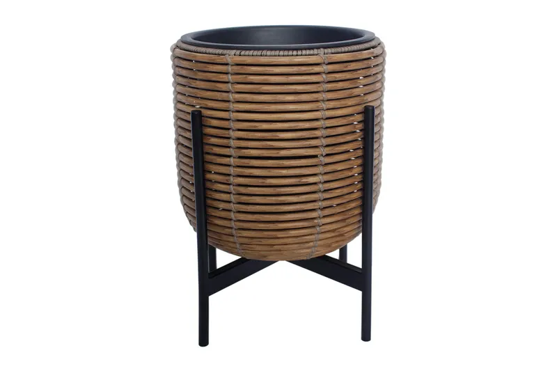 Wicker Blomsterkrukke på stativ 30x30xH38 cm Brun - Interiør - Dekorasjon & innredningsdetaljer - Krukker - Utepotter