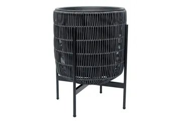 Wicker Blomsterkrukke på stativ 38x38xH49 cm Svart - Interiør - Dekorasjon & innredningsdetaljer - Krukker - Utepotter