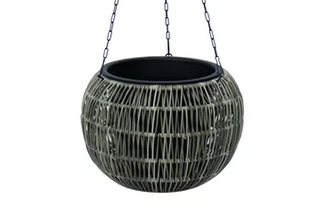 Wicker Hengende Krukke D32xH22 cm Grå - Interiør - Dekorasjon & innredningsdetaljer - Krukker - Utepotter