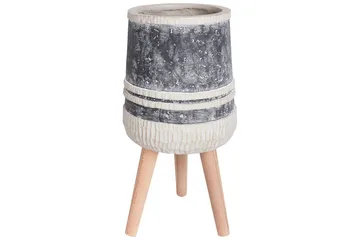 Trädgårdskruka Beliani Arisaema Light grey||Beige||Light colored wood - Interiør - Dekorasjon & innredningsdetaljer - Krukker - Utepotter