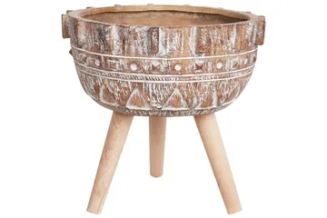 Trädgårdskruka Beliani Asplenium Brown||Light colored wood||White - Interiør - Dekorasjon & innredningsdetaljer - Krukker - Utepotter