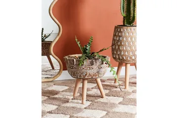 Trädgårdskruka Beliani Asplenium Brown||Light colored wood||White - Interiør - Dekorasjon & innredningsdetaljer - Krukker - Utepotter