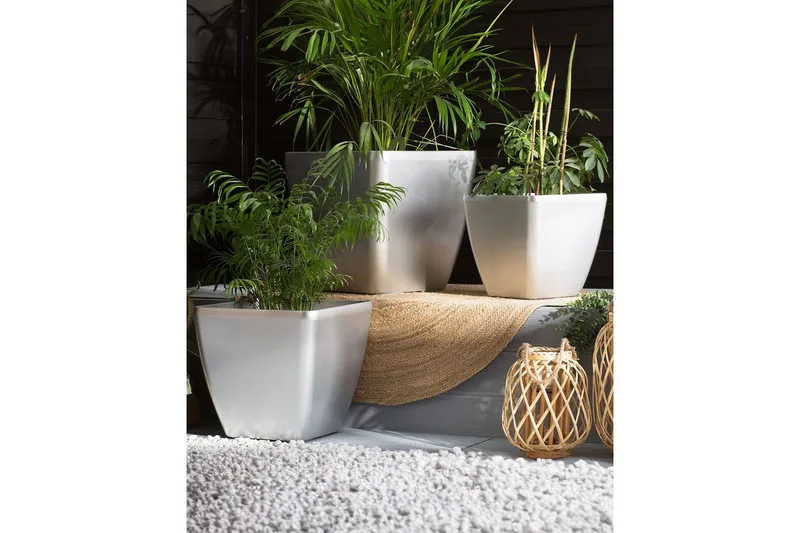 Trädgårdskruka Beliani Astras set om 2 35x35x34 cm 42x42x41 cm - Interiør - Dekorasjon & innredningsdetaljer - Krukker - Utepotter