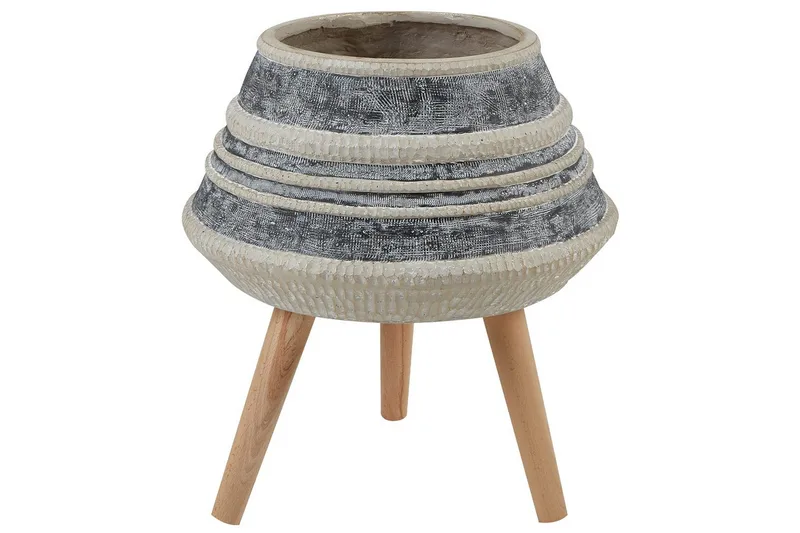 Trädgårdskruka Beliani Athaea Beige||Grey||Light colored wood