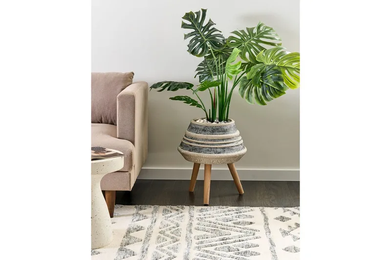 Trädgårdskruka Beliani Athaea Beige||Grey||Light colored wood - Interiør - Dekorasjon & innredningsdetaljer - Krukker - Utepotter