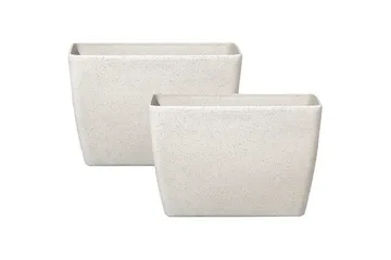 Trädgårdskruka Beliani Baris set om 2 Beige, 60x27x41 cm Beige - Interiør - Dekorasjon & innredningsdetaljer - Krukker - Utepotter