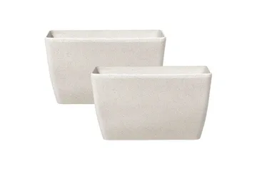 Trädgårdskruka Beliani Baris set om 2 Beige, 74x32x45 cm Beige - Interiør - Dekorasjon & innredningsdetaljer - Krukker - Utepotter