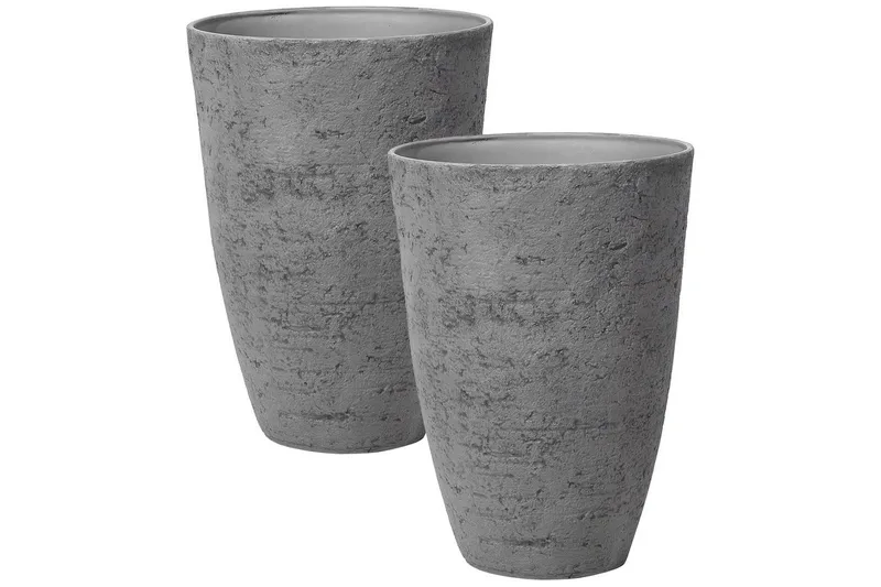 Trädgårdskruka Beliani Camia set om 2 Beige, 51x51x71 cm Grey