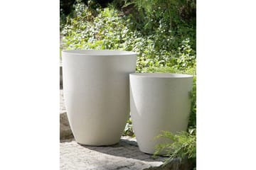 Trädgårdskruka Beliani Croton 43x43x52 cm Offwhite - Interiør - Dekorasjon & innredningsdetaljer - Krukker - Utepotter