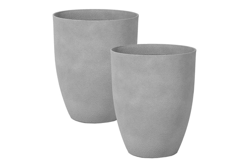 Trädgårdskruka Beliani Croton set om 2 Grå, 43x43x52 cm Grey