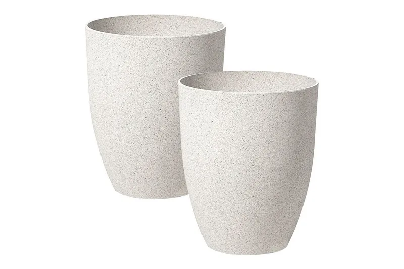 Trädgårdskruka Beliani Croton set om 2 Grå, 43x43x52 cm White