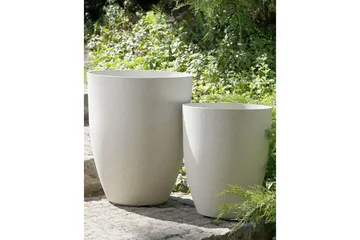 Trädgårdskruka Beliani Croton set om 2 Grå, 43x43x52 cm White - Interiør - Dekorasjon & innredningsdetaljer - Krukker - Utepotter