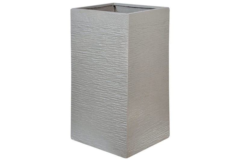 Trädgårdskruka Beliani Dion Grå, 40x40x77 cm Grey - Interiør - Dekorasjon & innredningsdetaljer - Krukker - Utepotter