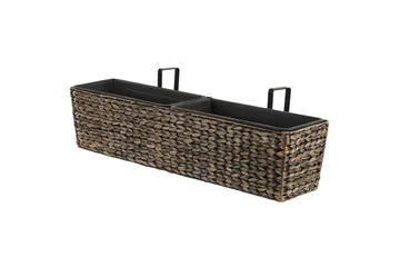 Trädgårdskruka Beliani Kawala Beige, 80x18x20 cm Brown - Interiør - Dekorasjon & innredningsdetaljer - Krukker - Utepotter