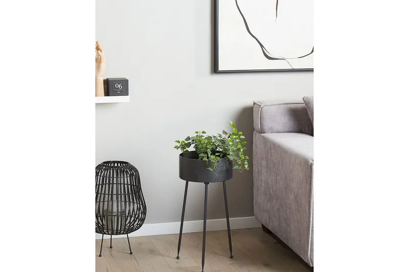 Trädgårdskruka Beliani Leika 29x26x50 cm Black - Interiør - Dekorasjon & innredningsdetaljer - Krukker - Utepotter