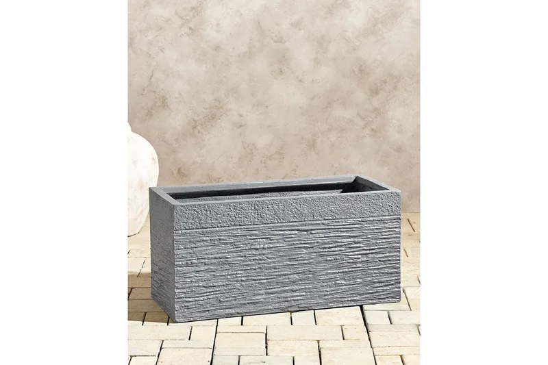 Trädgårdskruka Beliani Myra 50x23x24 cm Grey - Interiør - Dekorasjon & innredningsdetaljer - Krukker - Utepotter