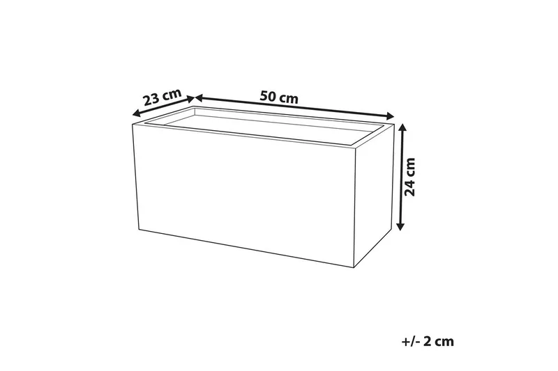 Trädgårdskruka Beliani Myra 50x23x24 cm Grey - Interiør - Dekorasjon & innredningsdetaljer - Krukker - Utepotter