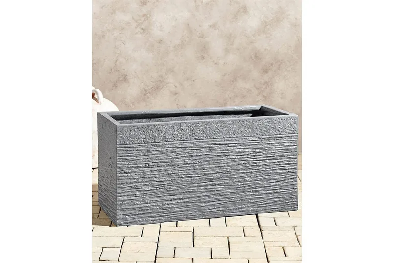 Trädgårdskruka Beliani Myra 60x29x30 cm Grey - Interiør - Dekorasjon & innredningsdetaljer - Krukker - Utepotter