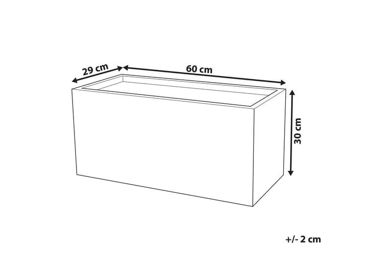 Trädgårdskruka Beliani Myra 60x29x30 cm Grey - Interiør - Dekorasjon & innredningsdetaljer - Krukker - Utepotter