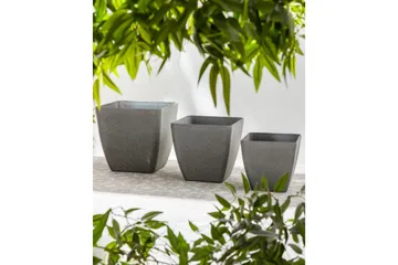Trädgårdskruka Beliani Zeli set om 2 34x34x34 cm 34x34x34 cm - Interiør - Dekorasjon & innredningsdetaljer - Krukker - Utepotter
