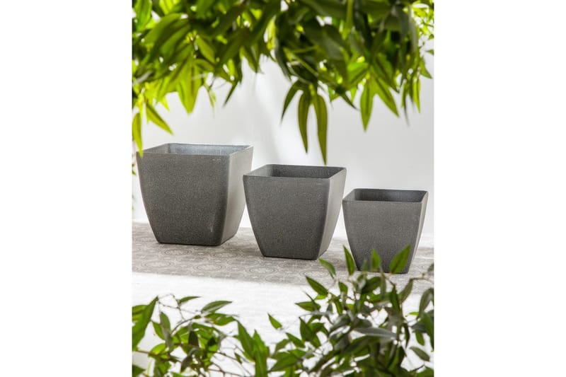 Trädgårdskruka Beliani Zeli set om 2 34x34x34 cm 34x34x34 cm - Interiør - Dekorasjon & innredningsdetaljer - Krukker - Utepotter