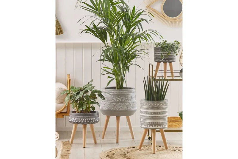 Trädgårdskruka Malaki Grey||White||Light colored wood - Interiør - Dekorasjon & innredningsdetaljer - Krukker - Utepotter