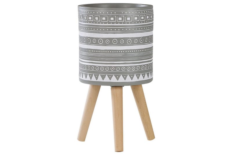 Trädgårdskruka Nausa Grey||White||Light colored wood