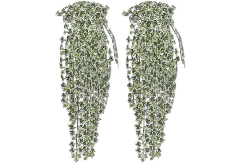 2stk Kunstig eføy busk 90 cm - Grønn|Hvit - Kunstige planter - Blomsterdekorasjon